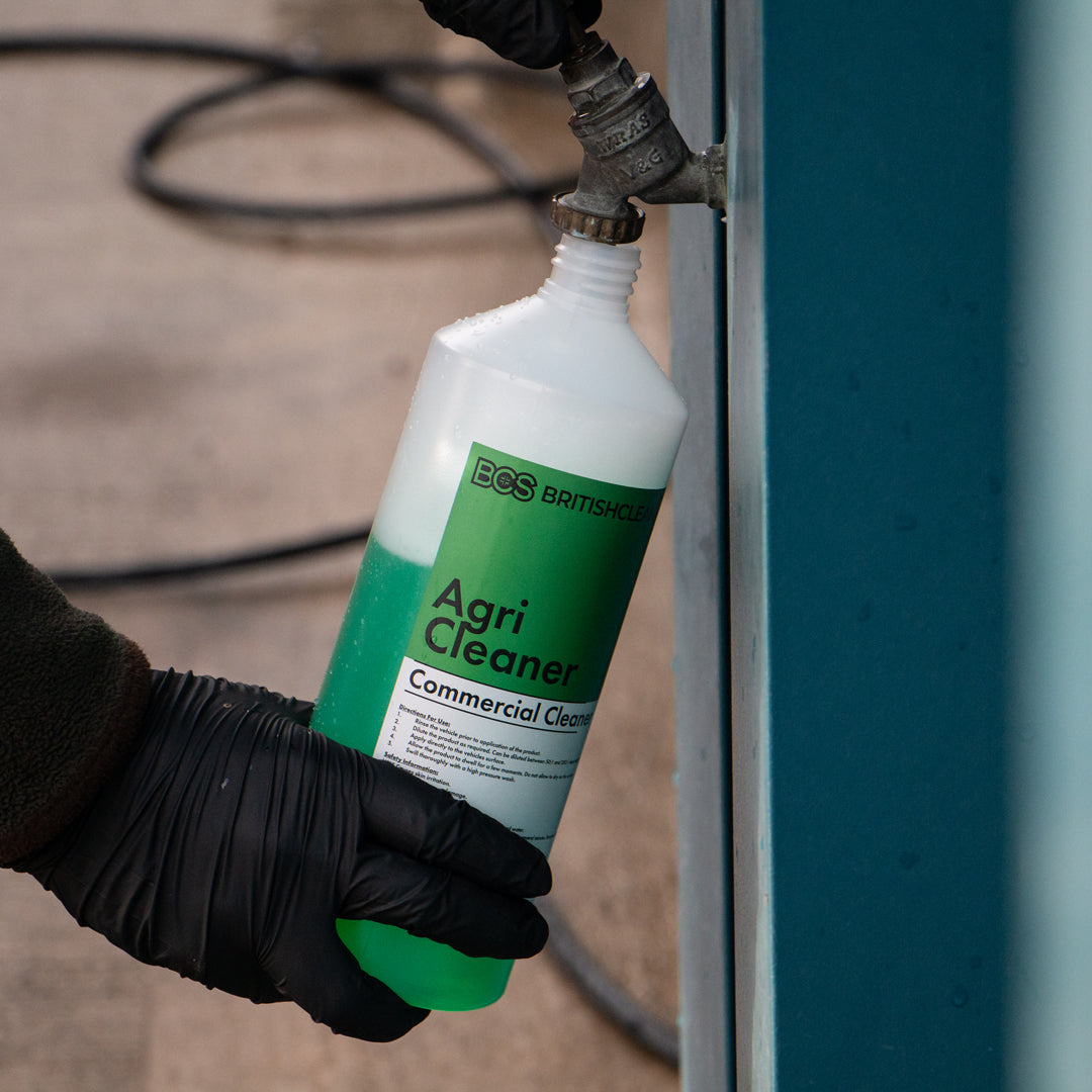BCS Agri Cleaner being diluted with water