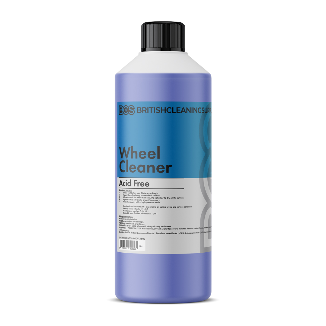 1 Litre bottle of British Cleaning Supplies Acid Free Wheel Cleaner