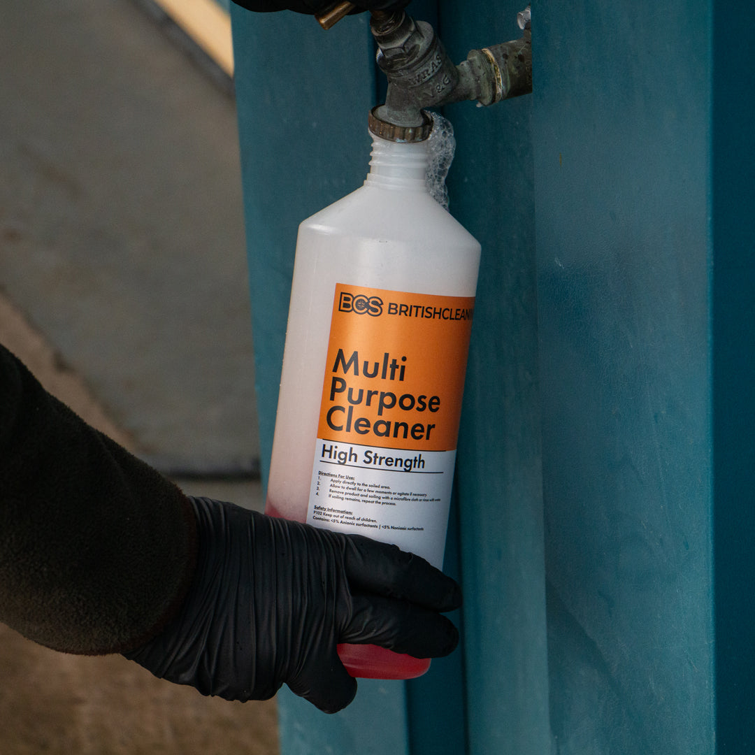BCS Multi Purpose Cleaner being diluted with water.